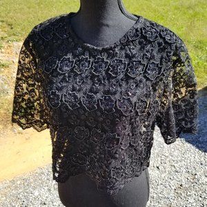 Cute Faith Crop Top Formal Top Beaded Large Medium
